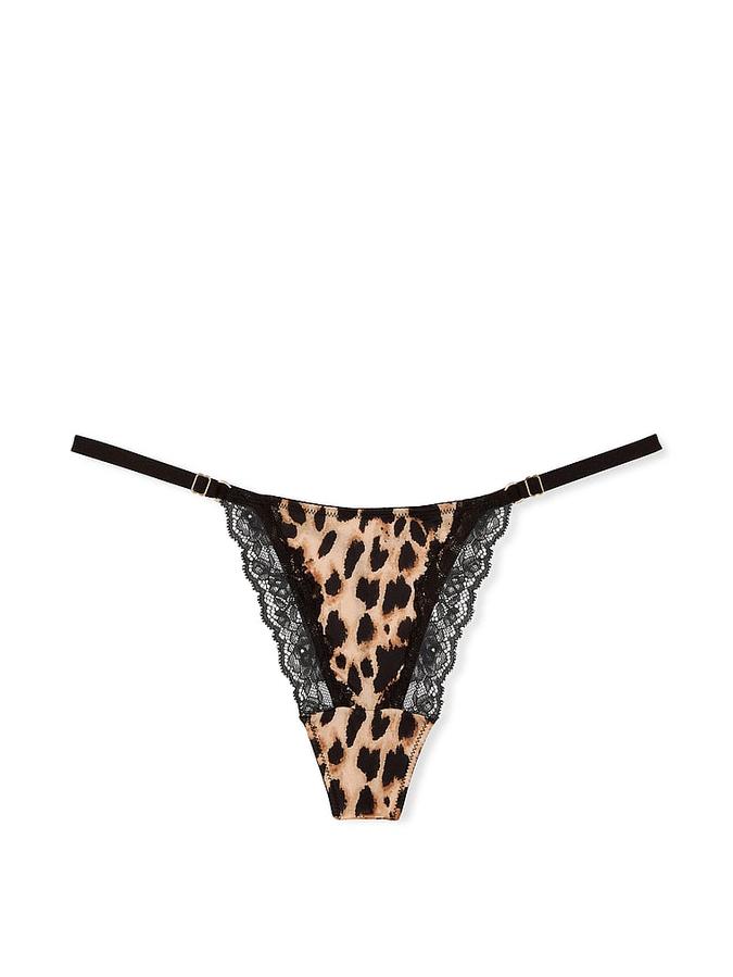 Lace-Trim High-Leg Adjustable V-String Panty image number 2