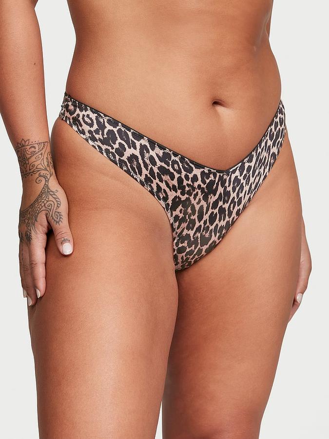 Smooth Strappy-Back High-Leg Thong Panty image number 0