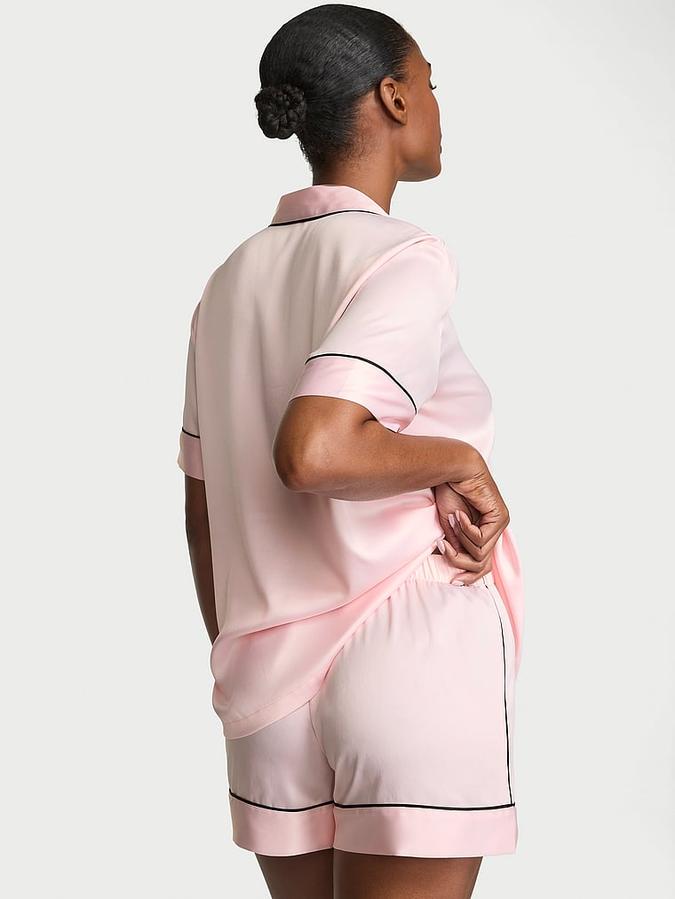 Glazed Satin Short Pajama Set image number 1