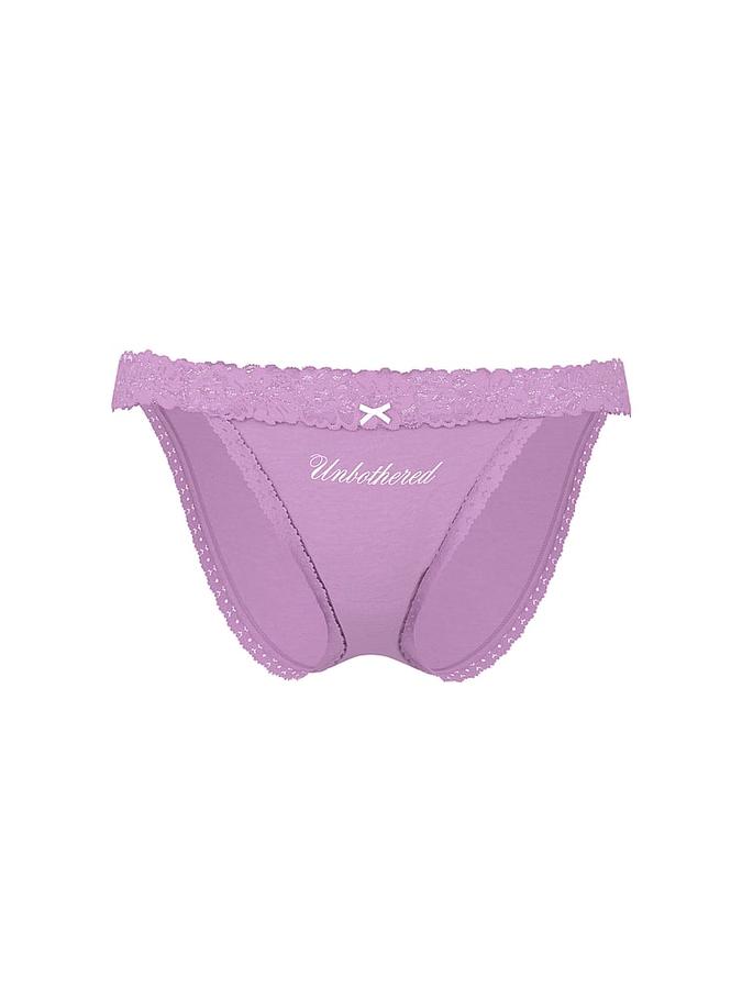 Cotton Lace-Trim Bikini Panty image number 2