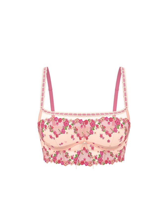 Hearts & Roses Embroidery Bra Top image number 2
