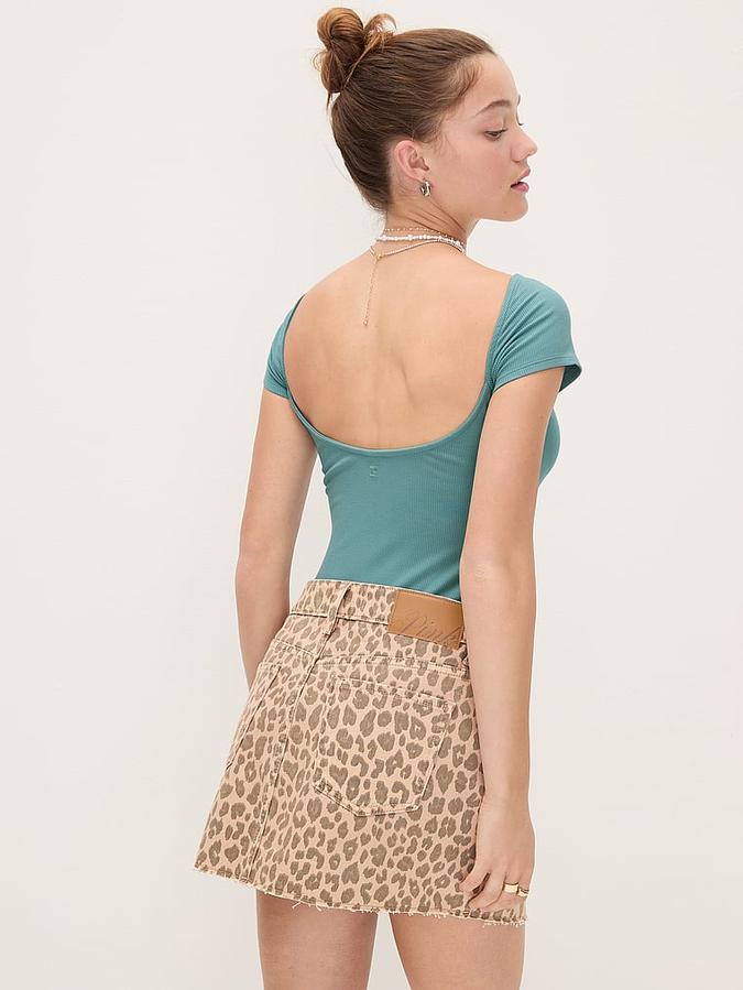 Denim by PINK Mid-Rise Jean Skirt image number 3