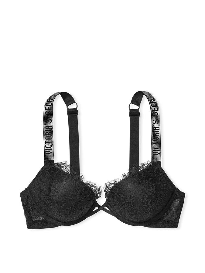 Bombshell Add-2-Cups Lace Shine Strap Push-Up Bra image number 2