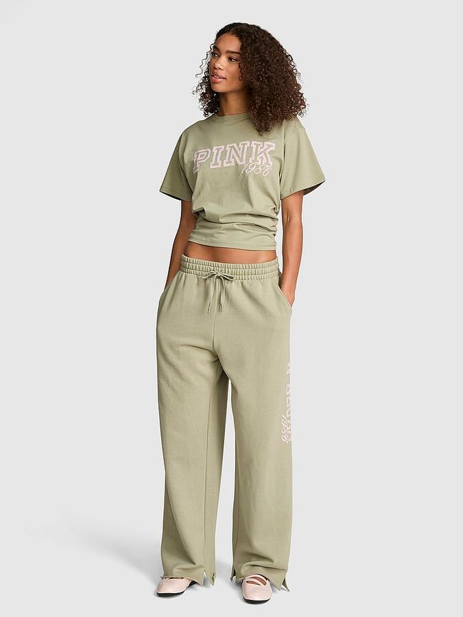 Campus Fleece&trade; Wide-Leg Split-Hem Sweatpants