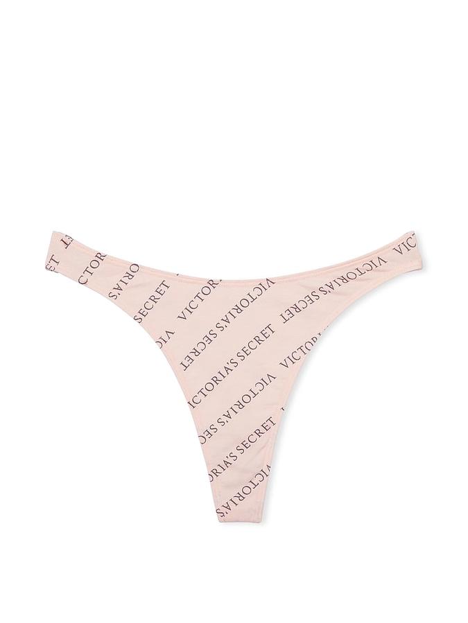 Stretch Cotton High Leg Thong Panty image number 1