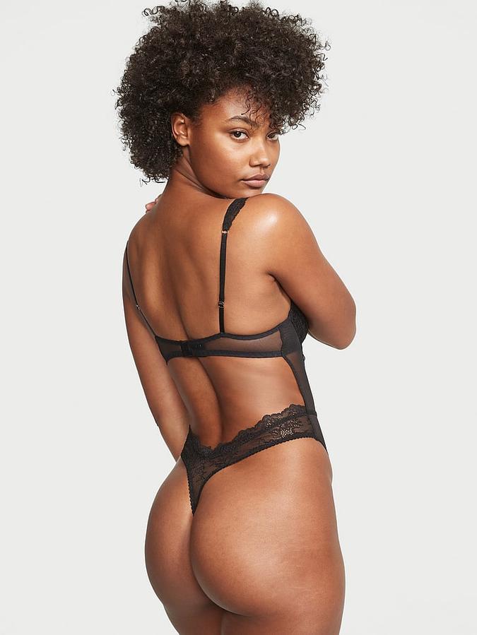 Lightly Lined Demi Lace Teddy image number 1