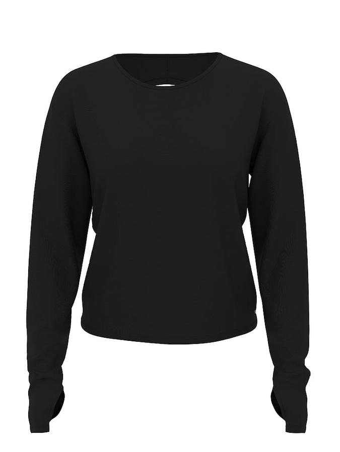 VSX Drapey Knit Long-Sleeve Open-Back Tee image number 2