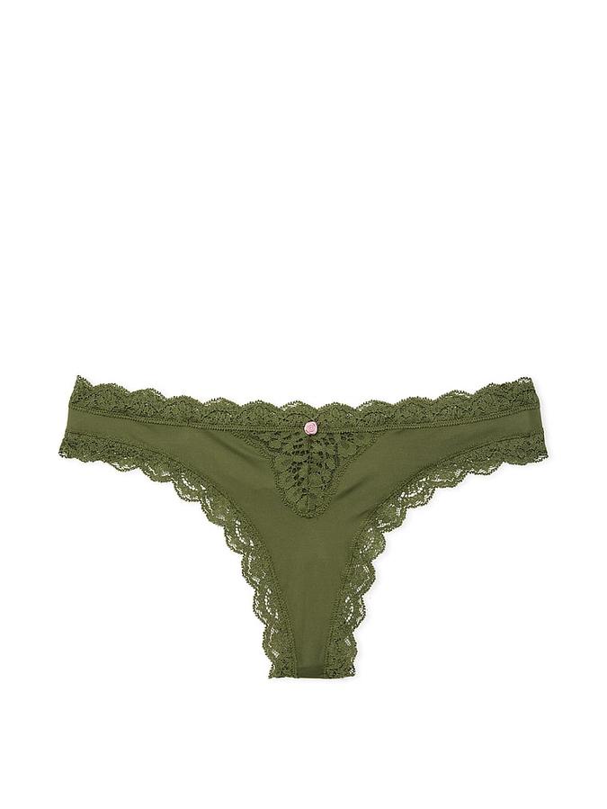 Lace-Trim Thong Panty image number 0