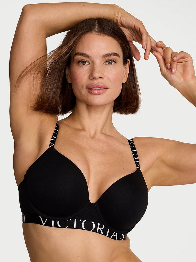 Perfect Shape Cotton Exploded Logo Push-Up Bra