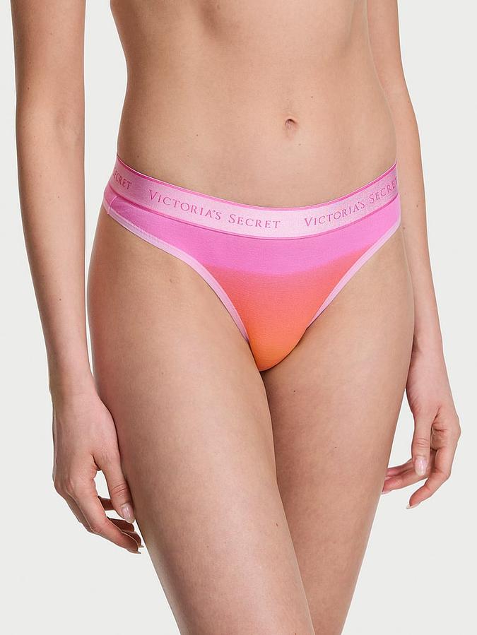 Logo Cotton Thong Panty