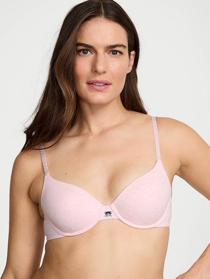 Cotton Logo Hardware Lightly Lined Demi Bra