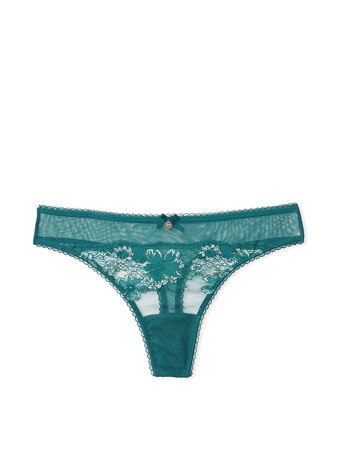 Shimmer Lace-Front Thong Panty image number 2