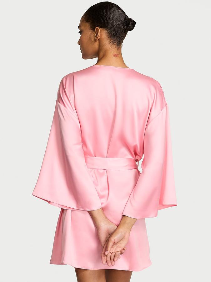 Twinkle Heart Satin Short Robe