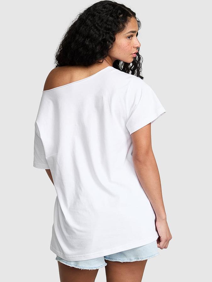 Campus Cotton&trade; Off-The-Shoulder Tee