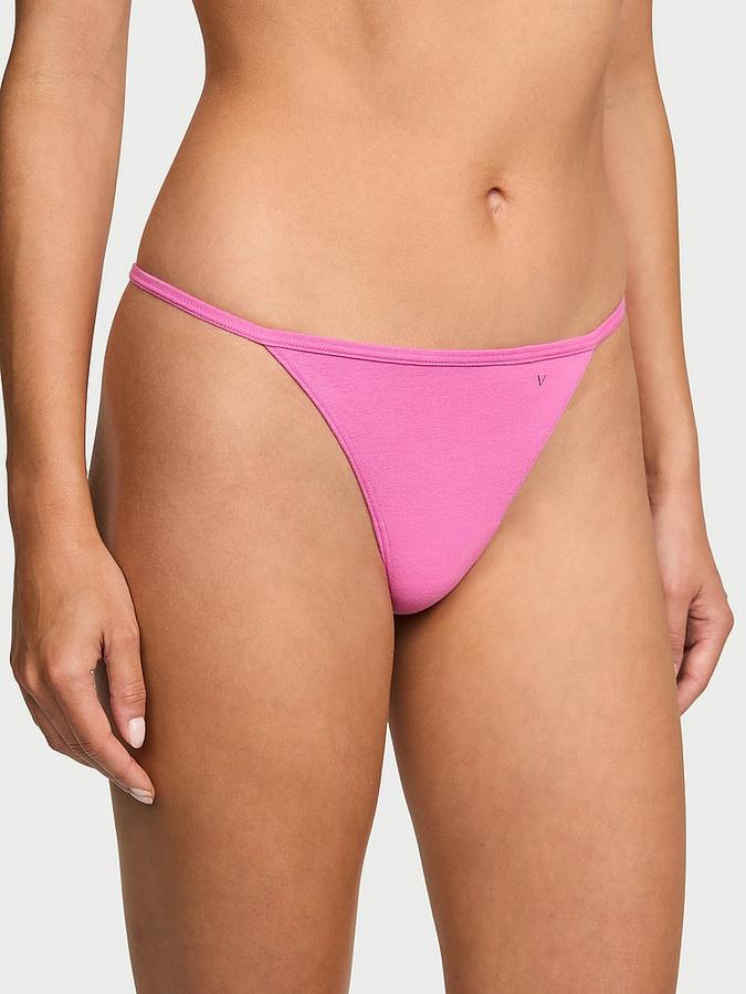 Stretch Cotton V-String Panty image number 0