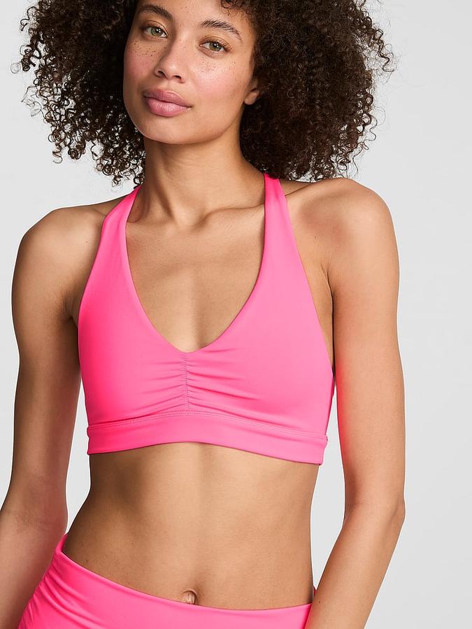 PINK Relay&trade; Ruched Plunge Sports Bra