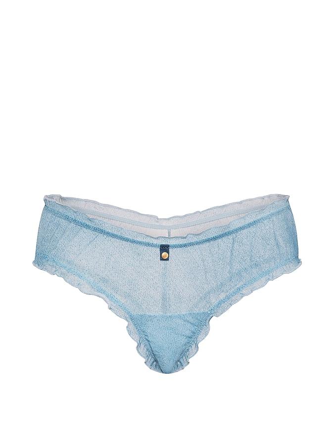 Denim Mesh Ruffled Cheeky Panty image number 2