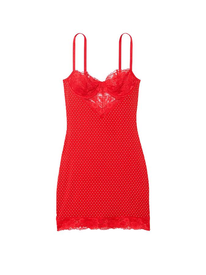 Modal & Lace Cupped Mini Slip Dress image number 2