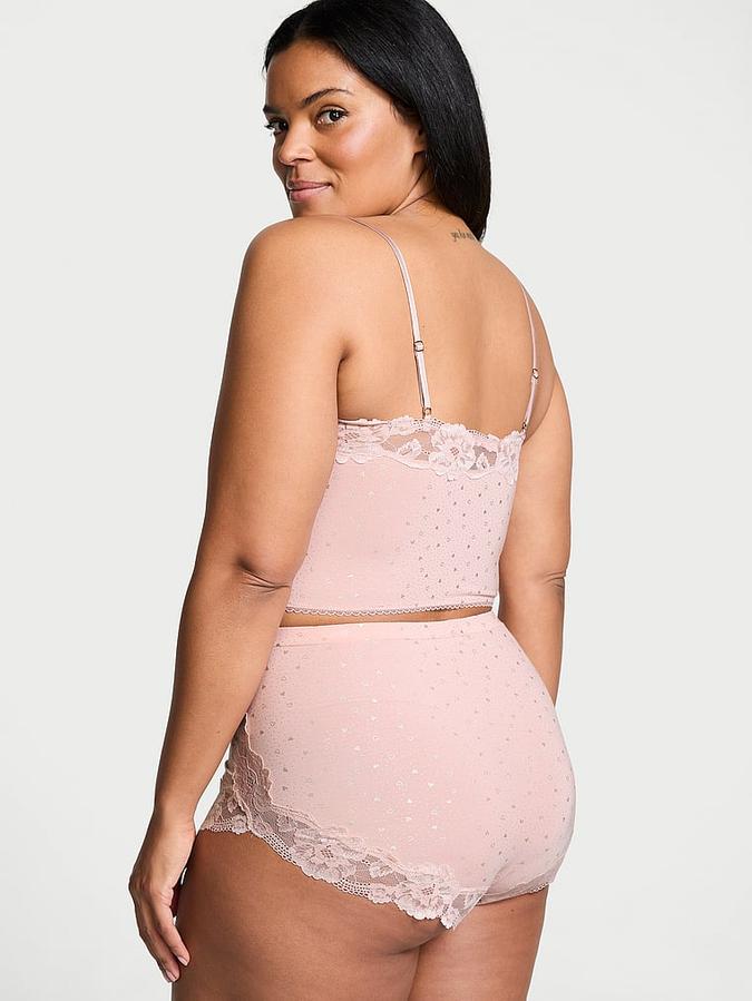 Modal & Lace Trim Straight-Neck Cami Set image number 1