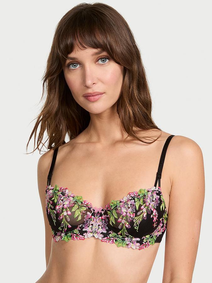 Wicked Unlined Wisteria Embroidery Balconette Bra image number 0