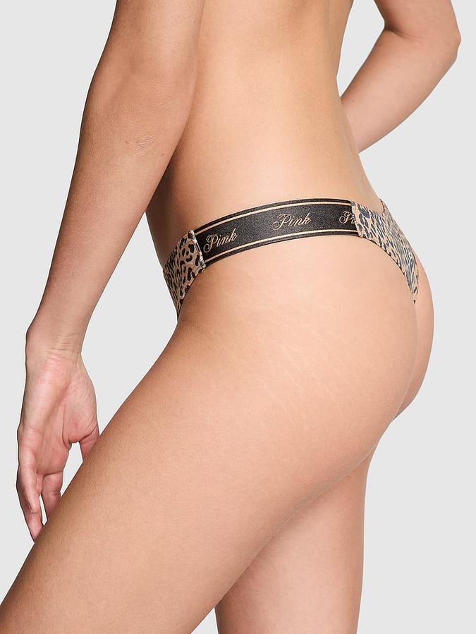 Logo Cotton High-Leg Thong Panty