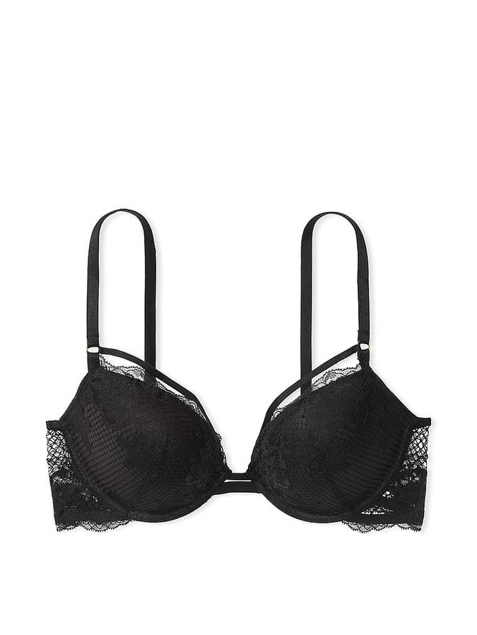 Strappy Fishnet Lace Push-Up Bra image number 2