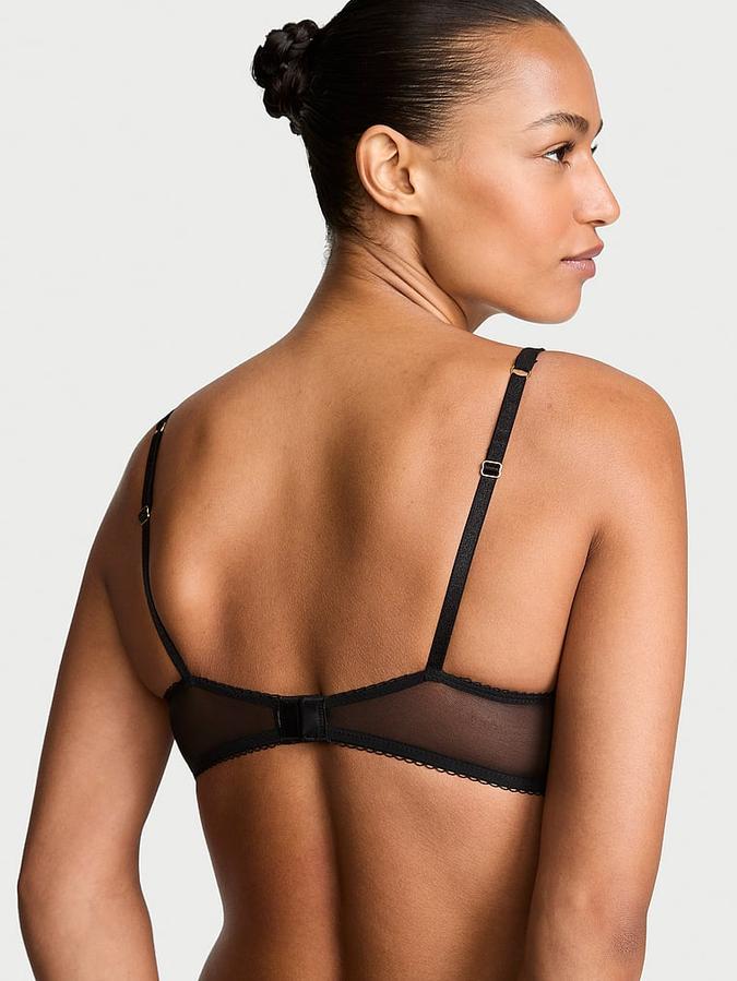 Wicked Unlined Lace Mesh-Trim Balconette Bra