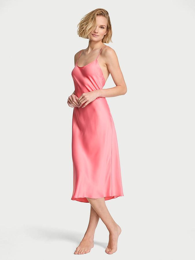 Satin Midi Slip Dress