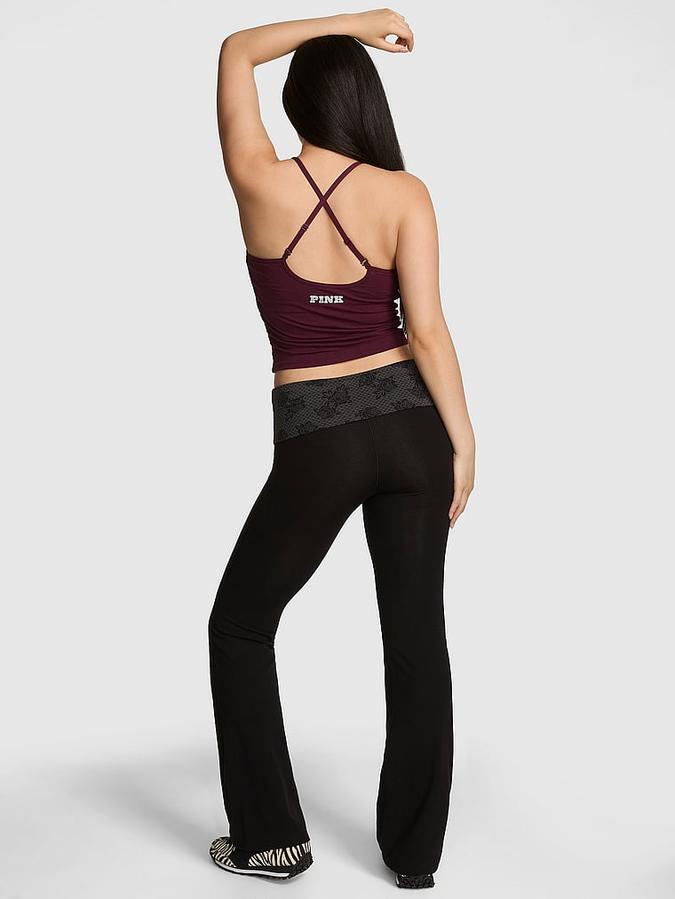 All-Day Cotton Foldover Flare Leggings image number 1