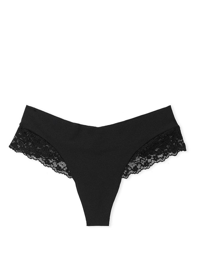 No-Show Lace-Trim Thong Panty image number 2