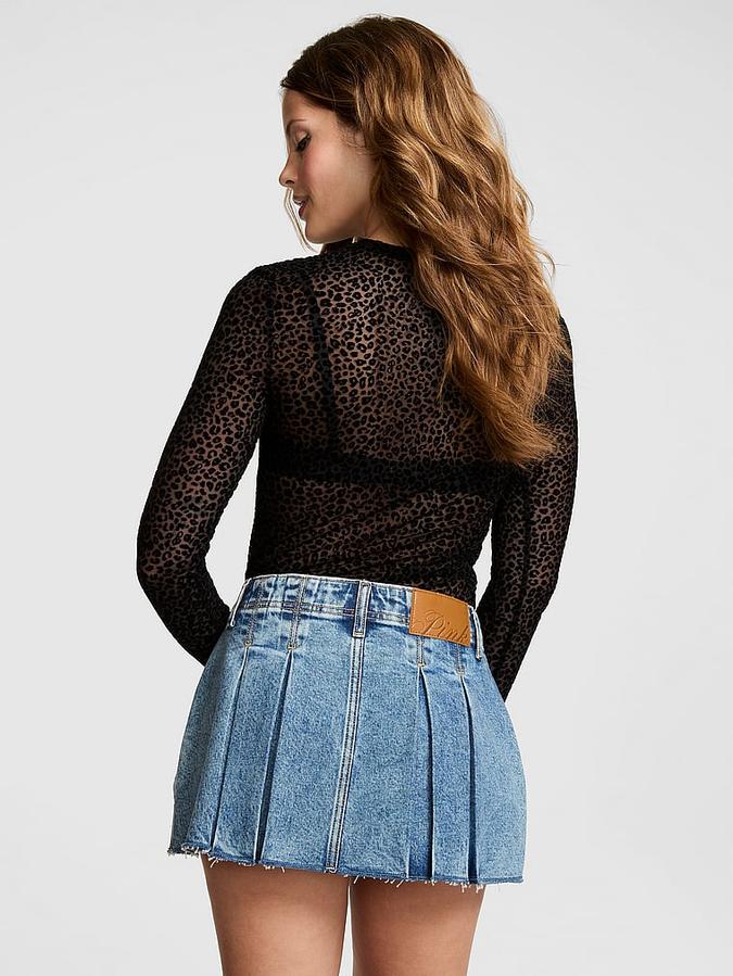 Denim by PINK Pleated Mini Skirt