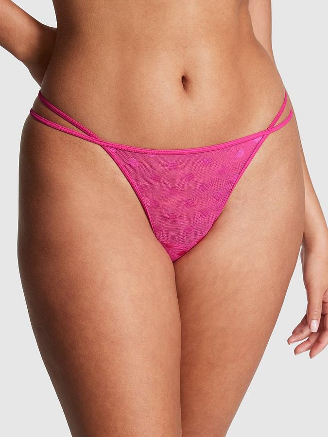 DOT MESH STRAPPY THONG