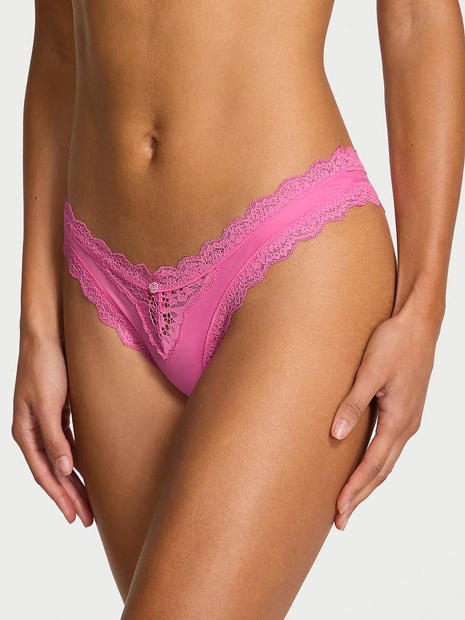 Lace-Trim Brazilian Panty