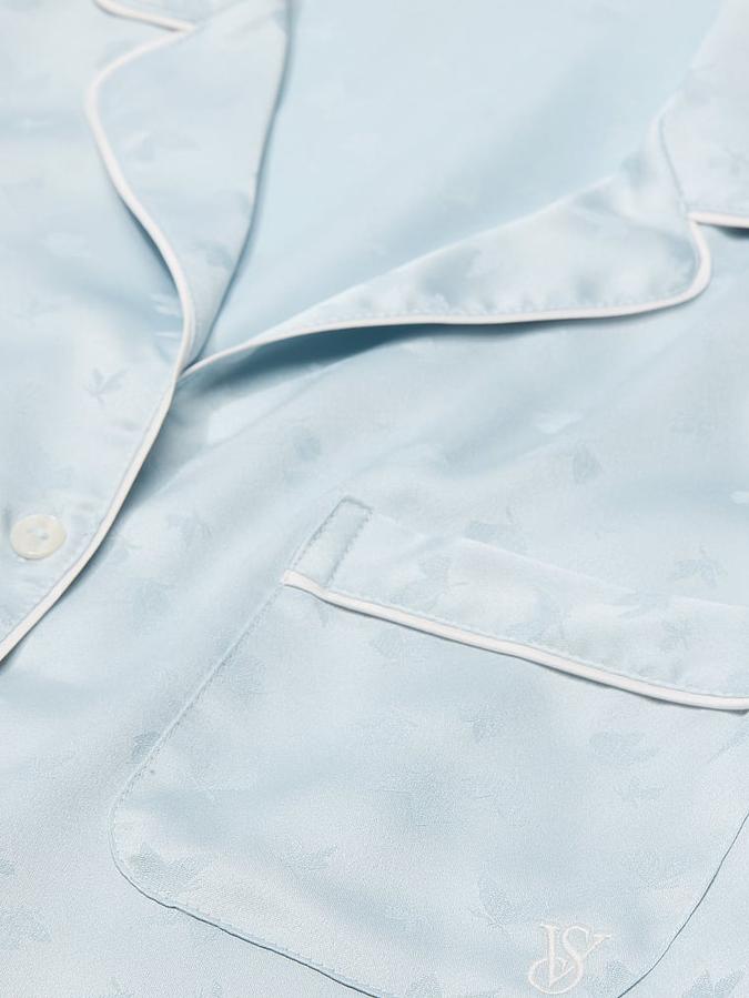 Glazed Satin Short Pajama Set image number 3