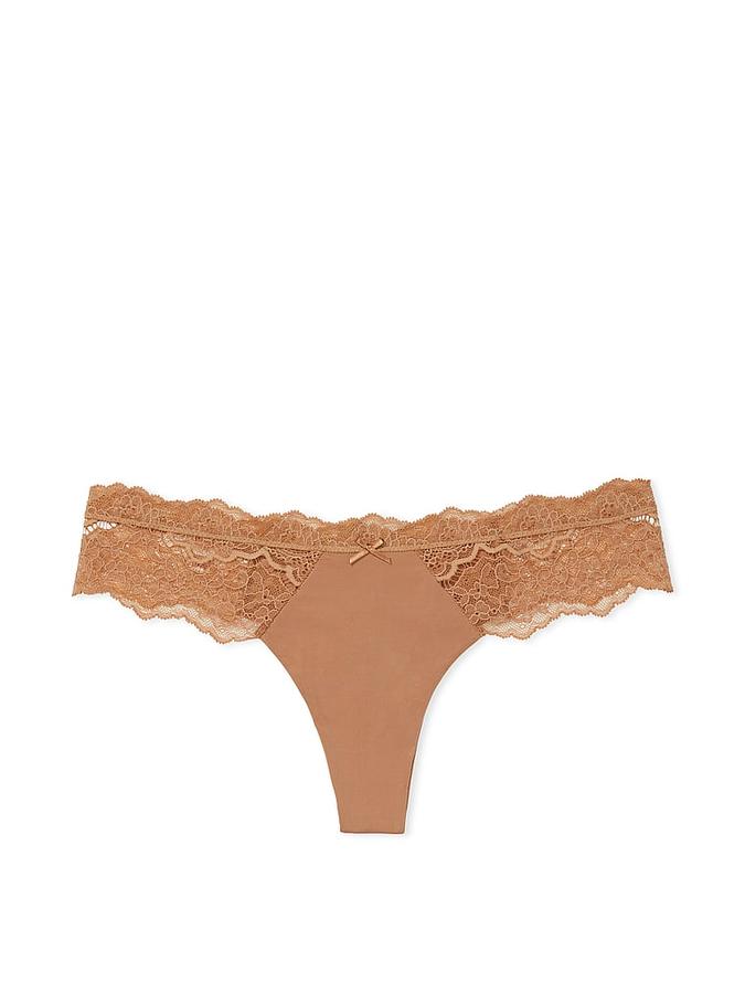 Lace-Trim Thong Panty image number 2