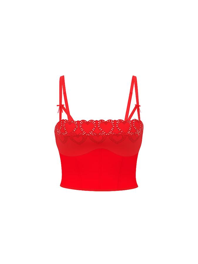 Heartbeat Embroidery Unlined Corset Top image number 2