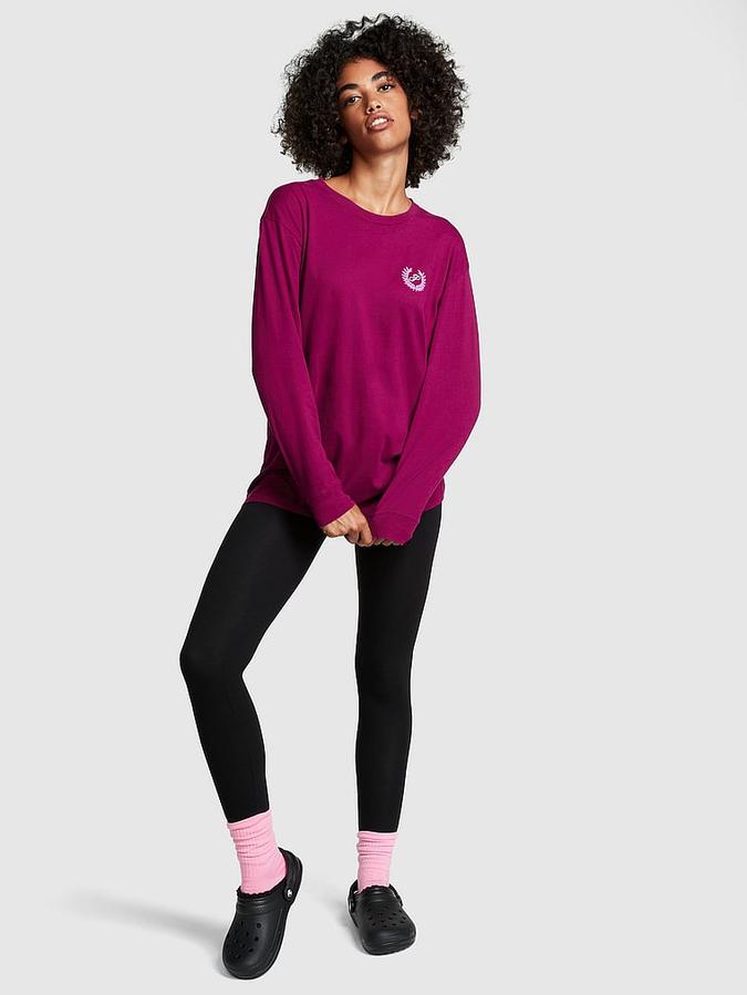 Oversized Long-Sleeve Campus Tee image number 3