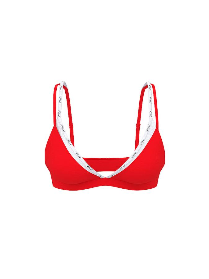 Logo Cotton Strappy Triangle Bralette image number 2