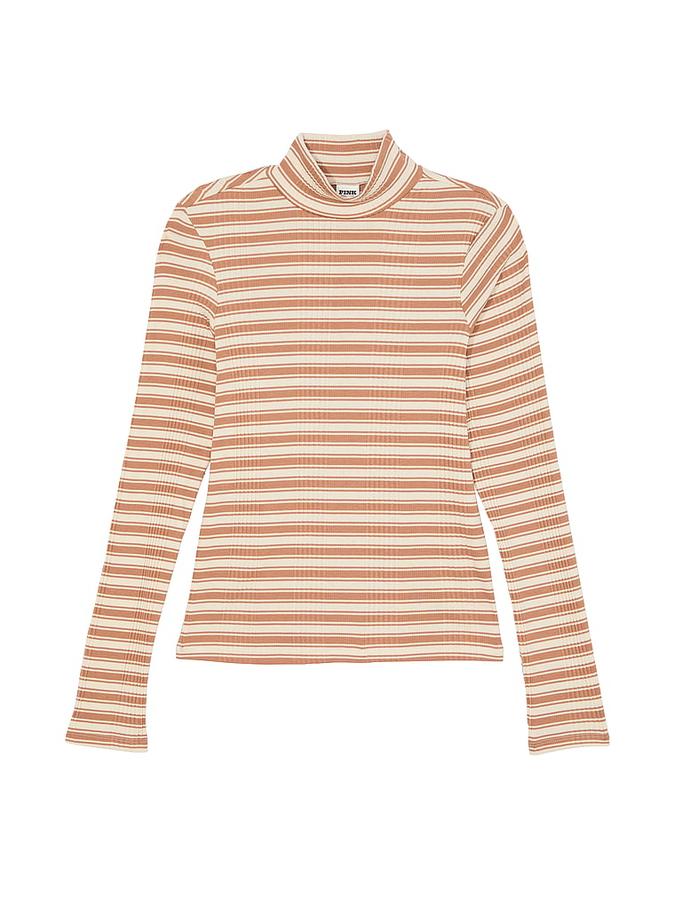 Multi Rib Mock-Neck Long-Sleeve Tee image number 2