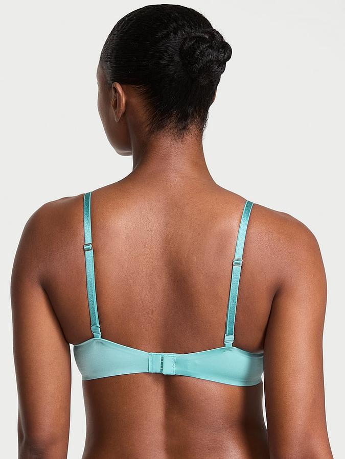 Lace-Trim Lightly Lined Plunge Demi Bra image number 1