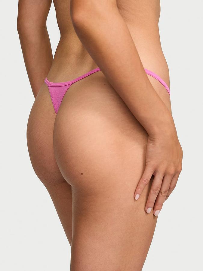 Stretch Cotton V-String Panty image number 1