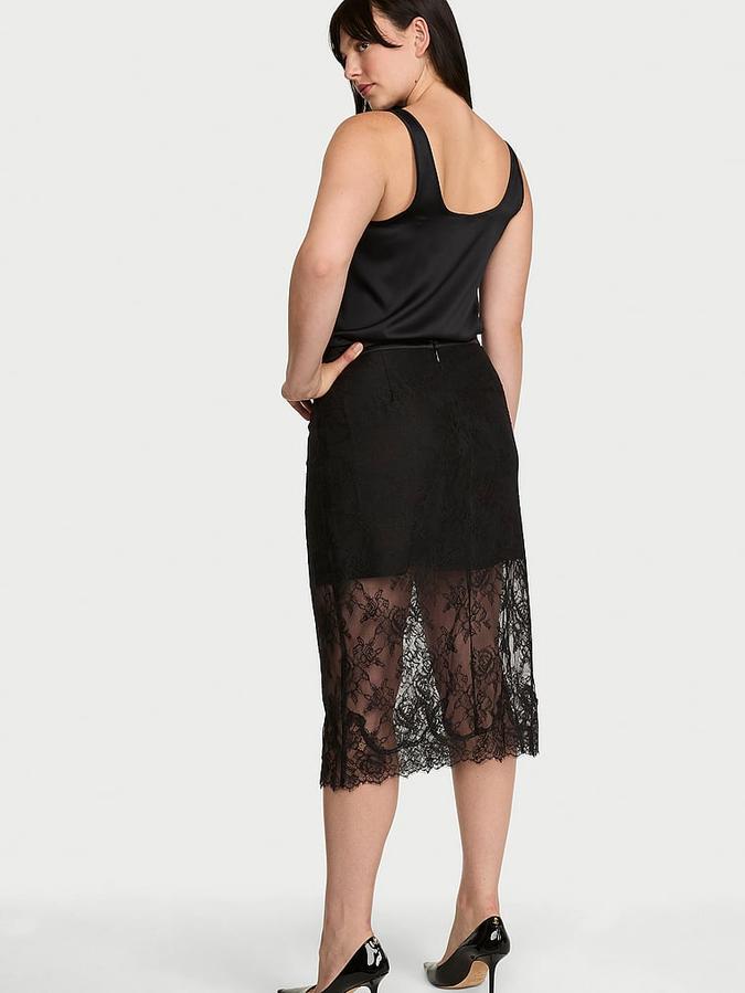 Rose Lace Midi Skirt