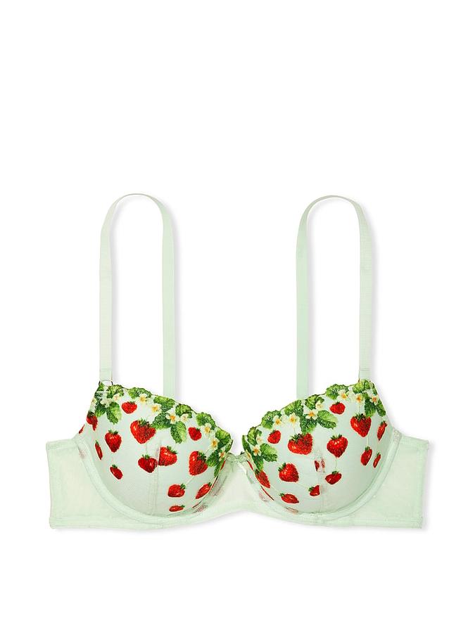 Strawberry Embroidery Lightly Lined Demi Bra image number 2