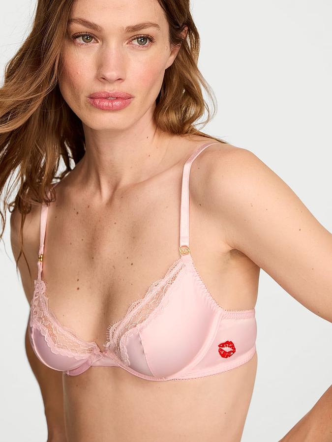 Tease Unlined Satin Kiss Demi Bra