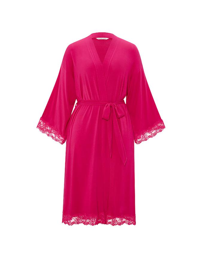 SoSoft&trade; Modal Lace-Trim Robe image number 2