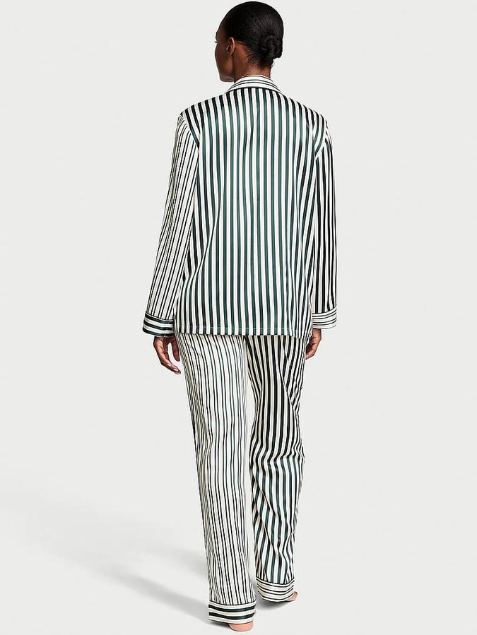 Glazed Satin Long Pajama Set image number 1