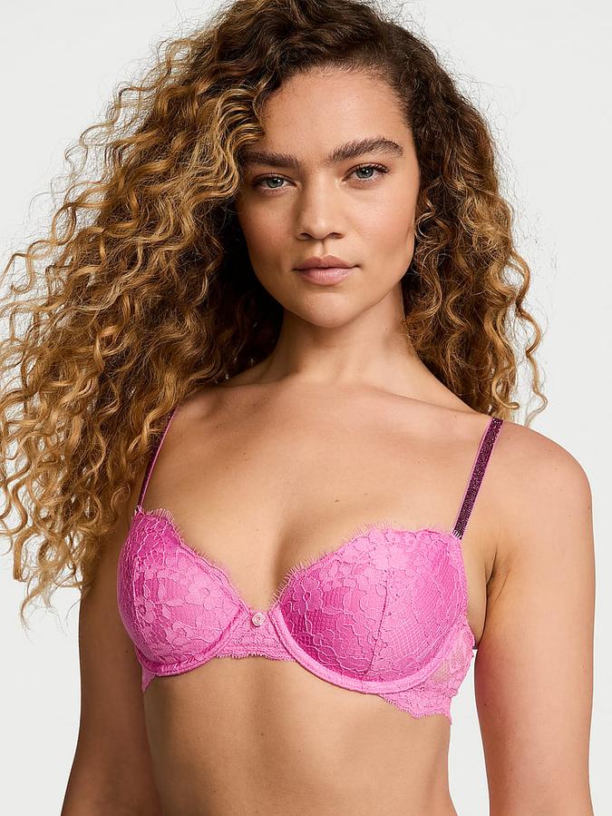 Twinkle Strap Lace Classic-Coverage Demi Bra image number 0