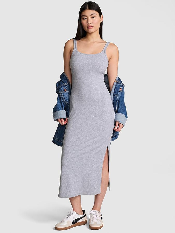 All-Day Soft Ribbed Bodycon Midi Dress image number 0