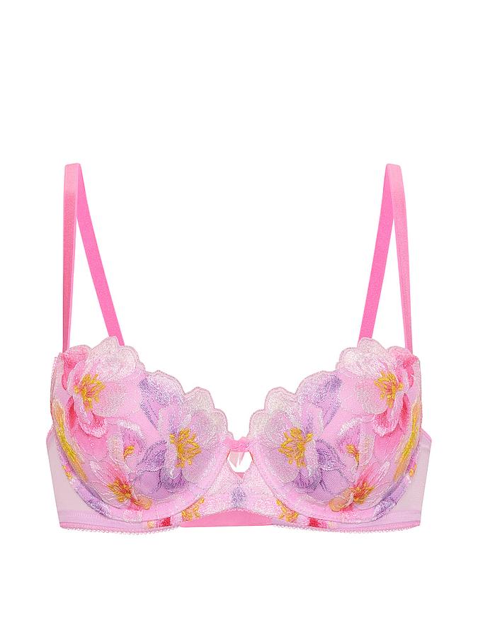 Watercolor Embroidery Lightly Lined Demi Bra image number 2