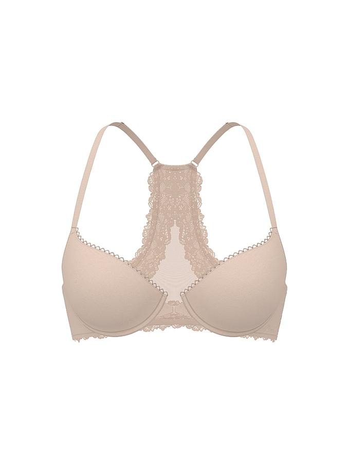Lightly Lined Lace Racerback Demi Bra image number 2